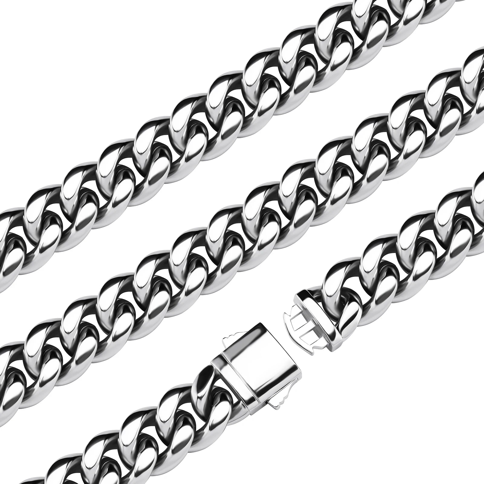 TOPGRILLZ New Jewelry Set 6/10/12/14MM Spring Clasp Stainless Steel Cuban Chain Bracelet Necklace Hip Hop Classic Mens Jewelry
