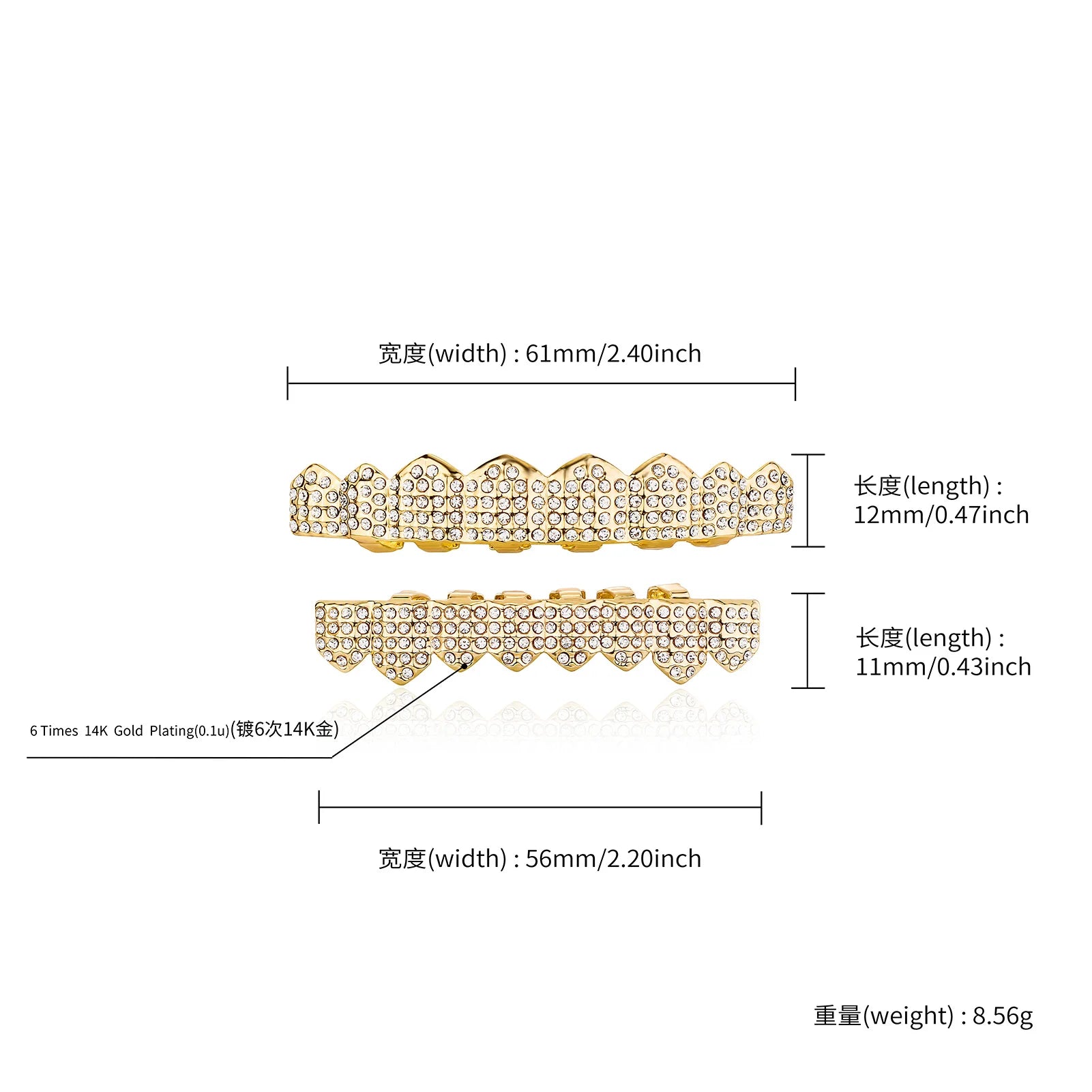 TOPGRILLZ Hip Hop Teeth Grillz Iced Out Micro Paved Green Red Cubic Zircon Top & Bottom Charm Grills Set For Halloween Party