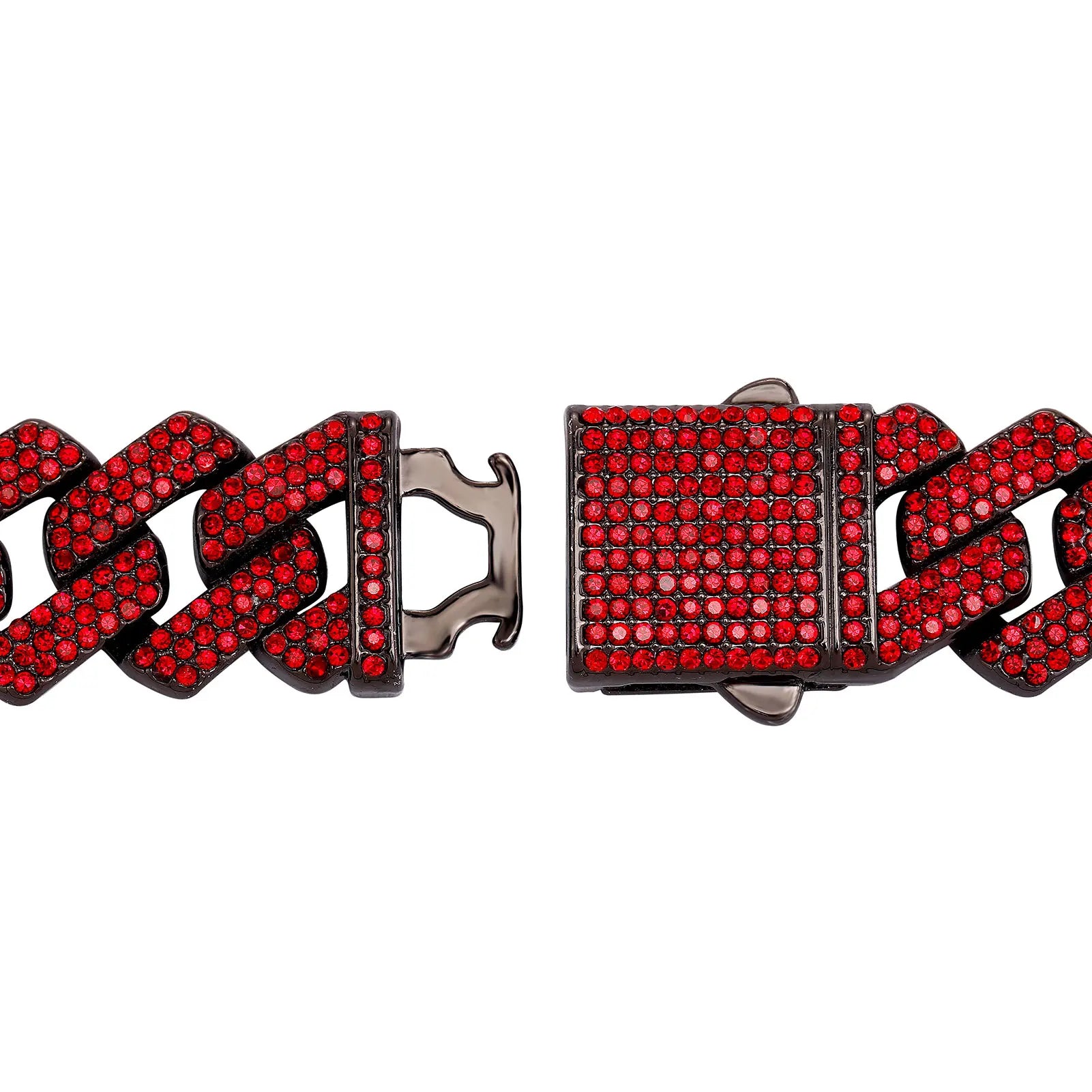 TOPGRILLZ 20MM Alloy Miami Cuban Chain Necklace/Bracelet Set For Men Iced Out Bling Rhinestones Jewelry For Halloween