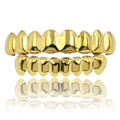TOPGRILLZ Gold Silver Plated HIP HOP Teeth Grillz Top & Bottom Grills Set With silicone Real Shiny Vampire Tooth Sets
