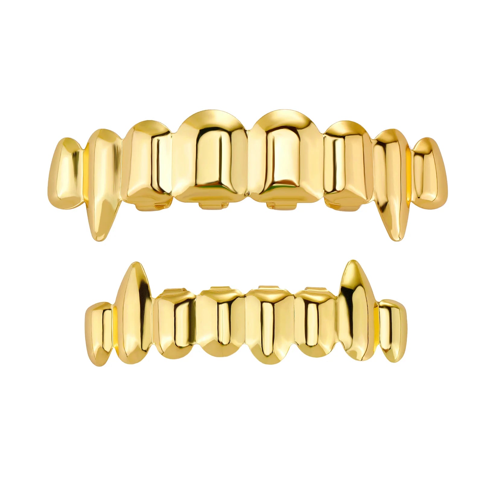 TOPGRILLZ Hip Hop 8/8 Vampire Fangs Glossy Teeth Grillz Top Bottom Mouth Tooth Caps For Women Men Jewelry Halloween Cosplay Gift