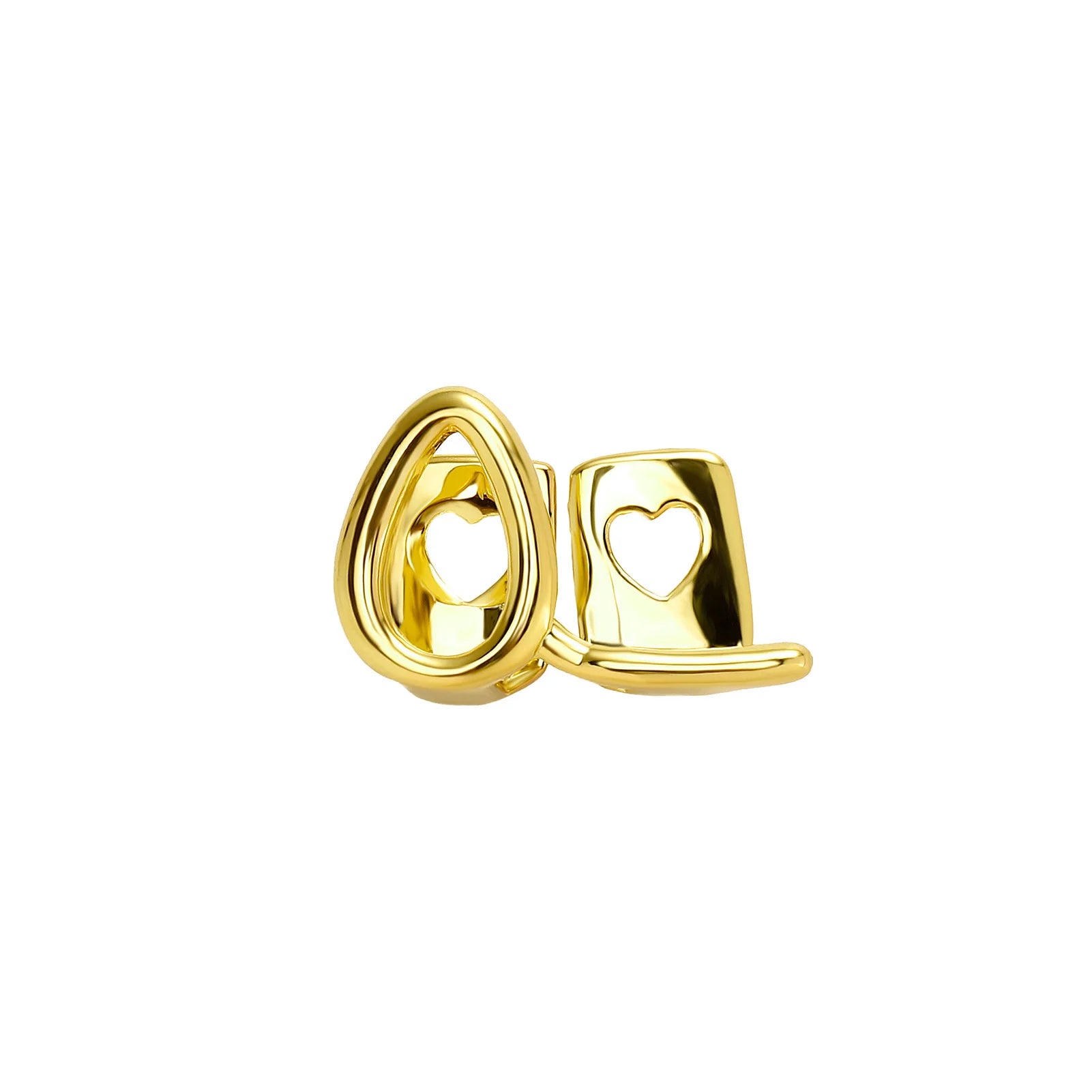 TOPGRILLZ Gold Silver Color Horizontal Bar Hollow Flame Zircon Teeth Grillz Hip Hop CZ Stone Tooth Grills For Women Men Jewelry